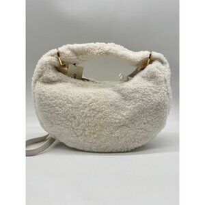 On 34th Harlowwe Sherpa faux-fur top handle hobo crossbody bag - White